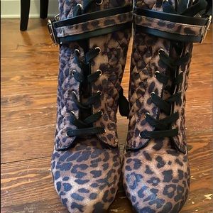 Just Fab leopard print ankle boots